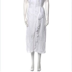 Joie white linen wrap dress with cut out back